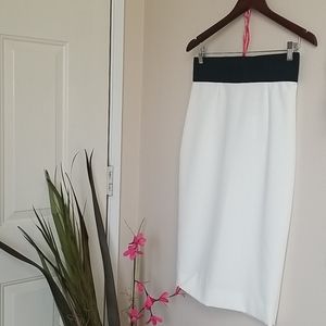 Milly White & black elastic skirt, sz 8